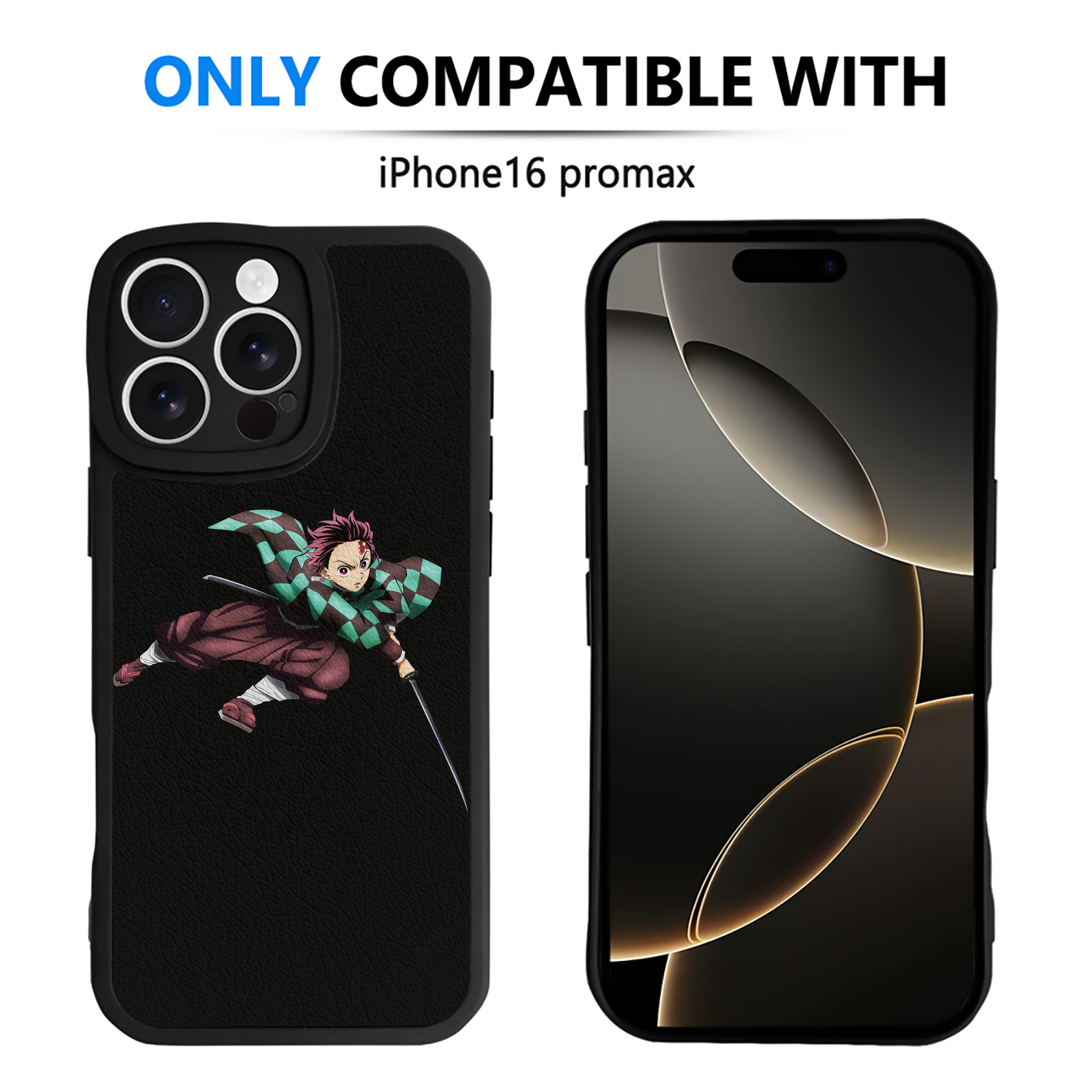 （画像用） 鬼滅の刃 竈門 炭治郎／かまど たんじろう Kamado Tanjirou 【iPhone 16シリーズ対応】シリコンスマホケース（レザー調） 材質：シリコン